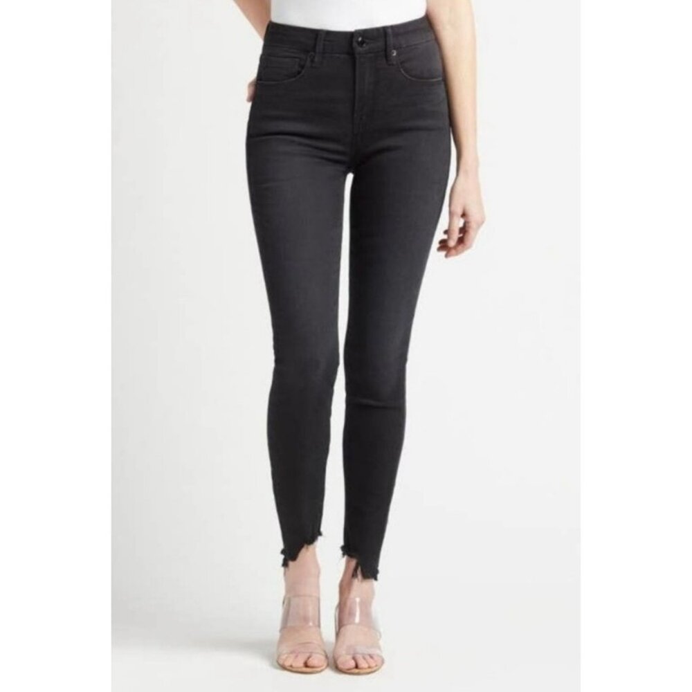 242. Good American Good Waist Crop with Raw Edge Jeans Black 29